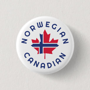Canadian Norwegian   Roots 1 Inch Round Button