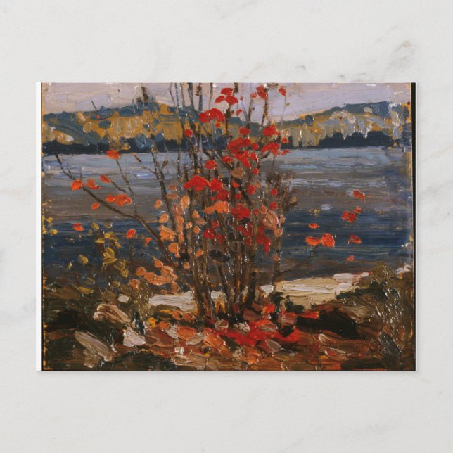 Canadian Painting-Lake and Red Tree by Tom Thomson Postcard (Front)