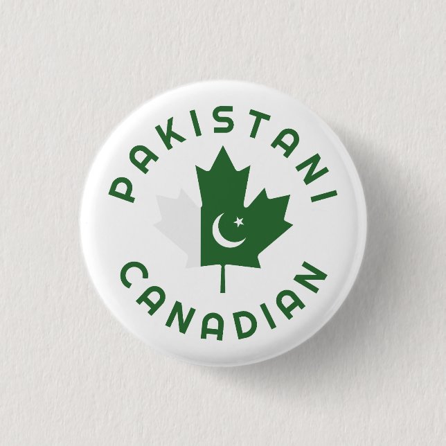 Canadian Pakistani  Roots 1 Inch Round Button (Front)