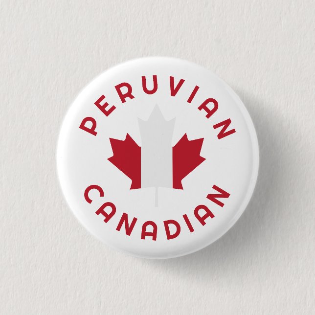 Canadian Peruvian   Roots  1 Inch Round Button (Front)