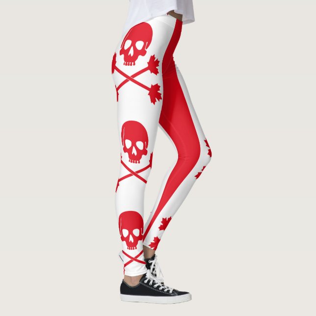 Canadian Pirate Skull and Crossbones Leggings (Right)