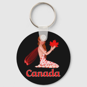 Canadian Pixie with Maple Leaf Keychain