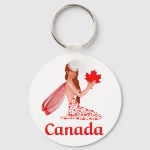 Canadian Pixie with Maple Leaf Keychain