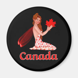 Canadian Pixie with Maple Leaf Magnet