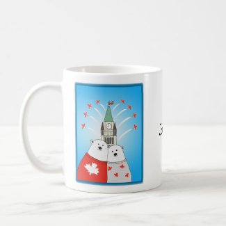 Canadian Polar bears with peace tower snowbirds Coffee Mug