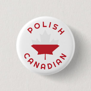 Canadian Polish   Roots 1 Inch Round Button