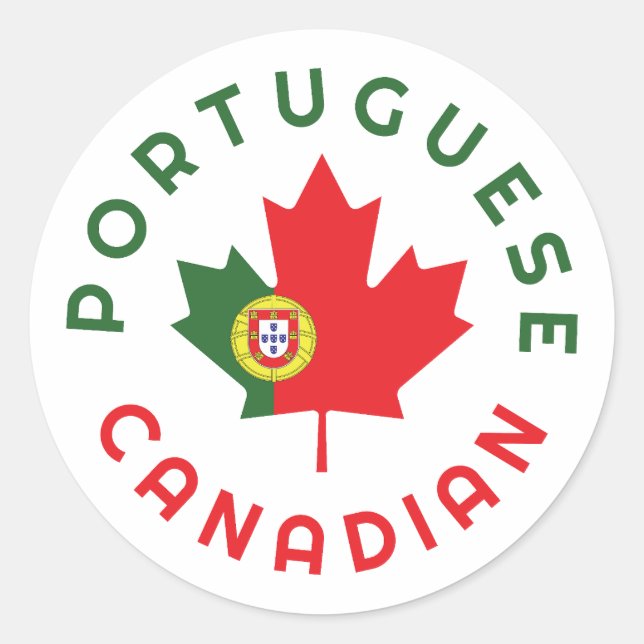 Canadian Portuguese   Roots  Classic Round Sticker (Front)