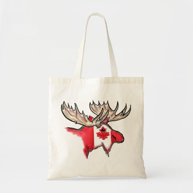 Canadian pride Canada elk flag reusable bag (Front)