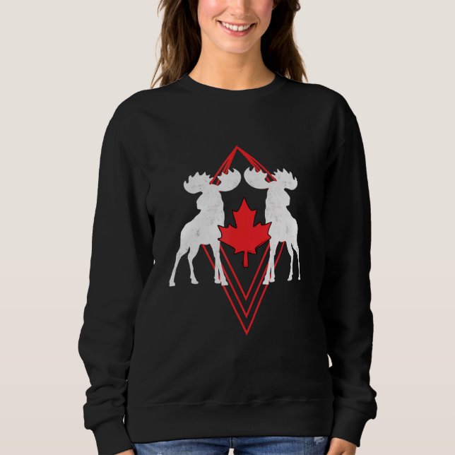 Canadian Pride Day Maple Leaf Moose Sweatshirt (Front)
