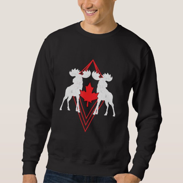 Canadian Pride Day Maple Leaf Moose Sweatshirt (Front)