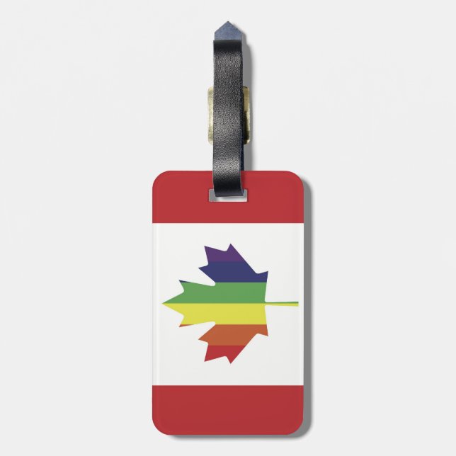 Canadian Pride Flag Luggage Tag (Back Vertical)