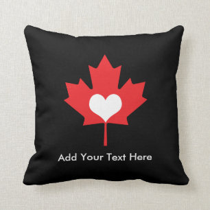 Canadian Pride - I Love Canada Maple Leaf Throw Pillow