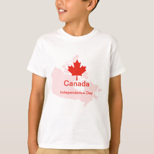 Canadian Pride Maple Leaf Map T-Shirt
