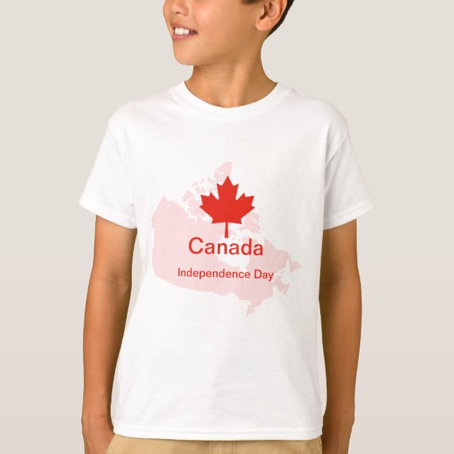 Canadian Pride Maple Leaf Map T-Shirt (Front)