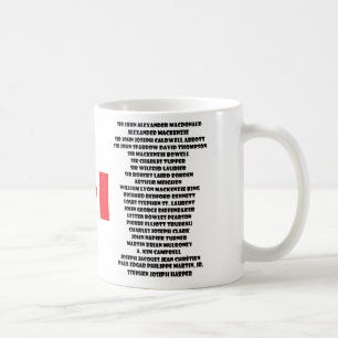 Canadian Prime Ministers List Mug Canadian History