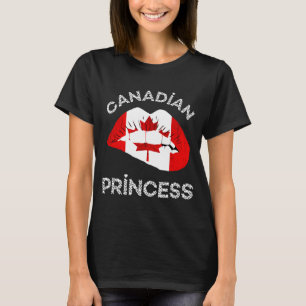 Canadian Princess Lips Maple Leaf Canadian Flag Ca T-Shirt