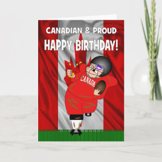 Canadian & Proud American Football Birthday Card