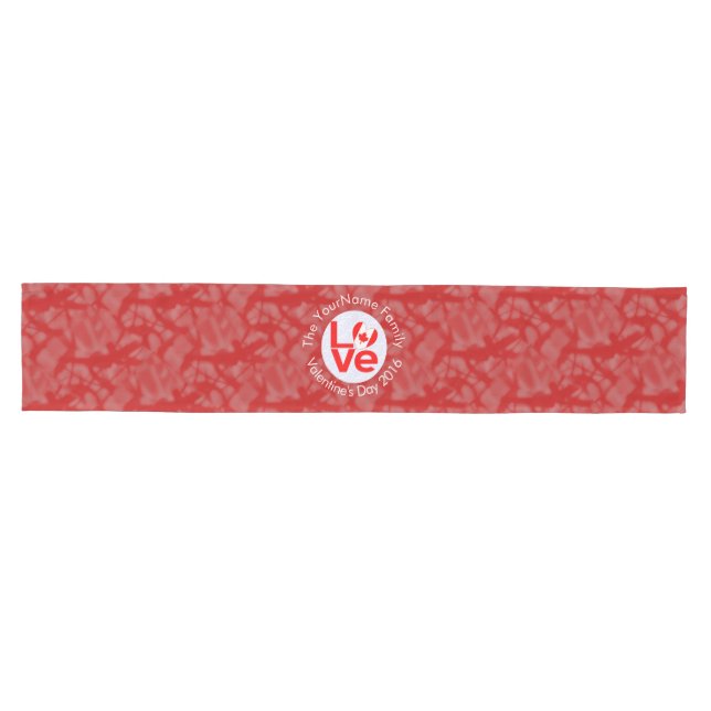 Canadian Red LOVE Flag Personalized  Medium Table Runner (Horizontal)
