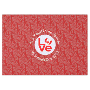Canadian Red LOVE Flag Personalized  Tablecloth