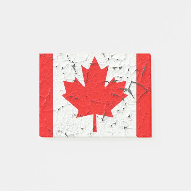 Canadian Red Maple Leaf CANADA Peeling Paint looks Post-it Notes (Front)