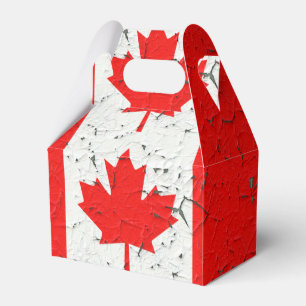 Canadian Red Maple Leaf CANADA Peeling Paint style Favor Box