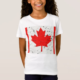 Canadian Red Maple Leaf CANADA Peeling Paint style T-Shirt