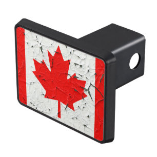 Canadian Red Maple Leaf CANADA Peeling Paint style Trailer Hitch Cover