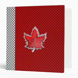 Canadian Red Maple Leaf Carbon Fiber retro style Binder