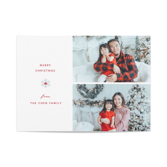 Canadian Red Maple Leaf Christmas Photo Holiday Card (Creator Uploaded)