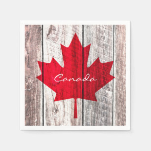 Canadian red maple leaf flag napkin
