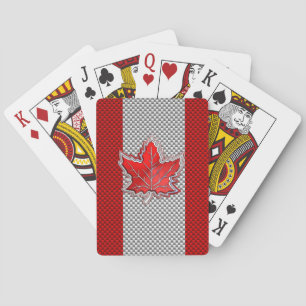 Canadian Red Maple Leaf in Carbon Fibre looks Playing Cards
