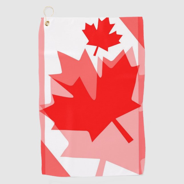 Canadian red Maple Leaf Layered Style CANADA Golf Towel (Front)
