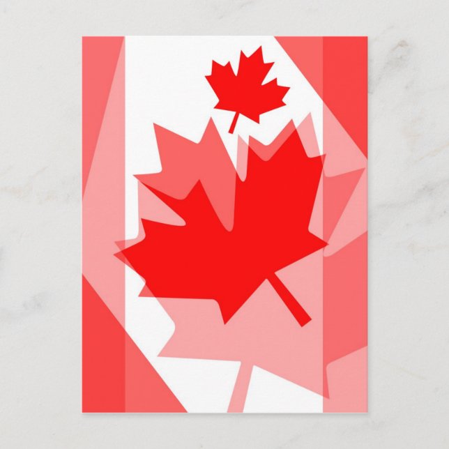 Canadian red Maple Leaf Layered Style CANADA Postcard (Front)