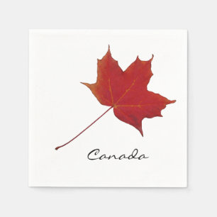 canadian red maple leaf napkin