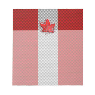 Canadian Red Maple Leaf on Carbon Fiber style Notepad