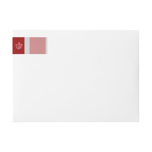 Canadian Red Maple Leaf on Carbon Fibre style Wrap Around Label (Front)