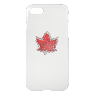 Canadian Red Maple Leaf on Carbon Fibre iPhone SE/8/7 Case
