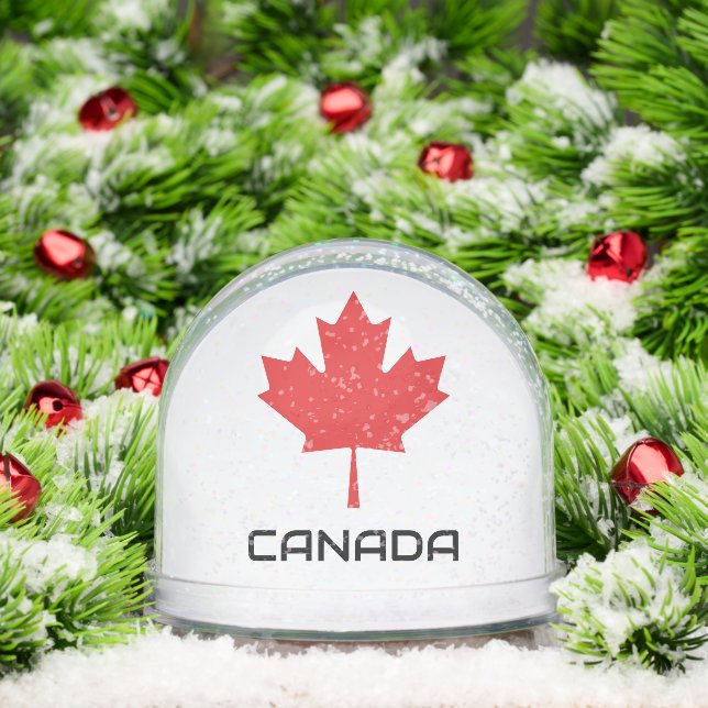 Canadian Red Maple Leaf Snow Globe – Patriotic  (Noël)