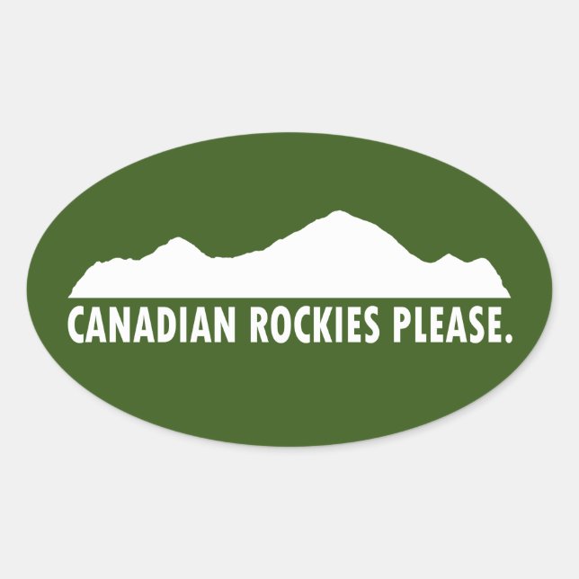 Canadian Rockies Please Oval Sticker (Front)