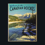 Canadian Rockies Postcard<br><div class="desc">A gorgeous park scene in Canada with mountains,  river and forest make this Canadian Rockies design a keeper for any outdoor lover and camping aficionado.</div>