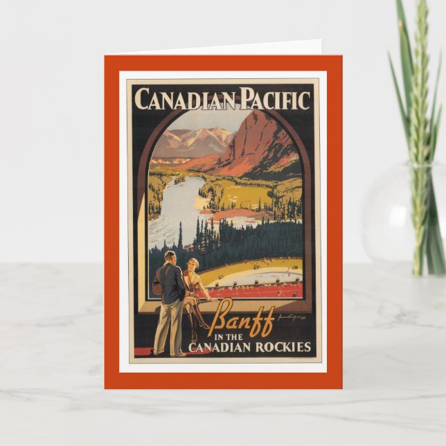 Canadian Rockies Travel Poster Vertical Card (Front)