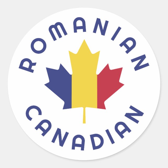 Canadian Romanian   Roots  Classic Round Sticker (Front)