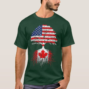 Canadian Roots American Gros Canada Tshirt drapeau