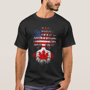 Canadian Roots American Grown Canada Flag   Men Wo T-Shirt