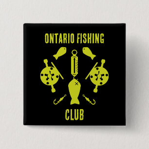 Canadian Salmon Fishing 2 Inch Square Button