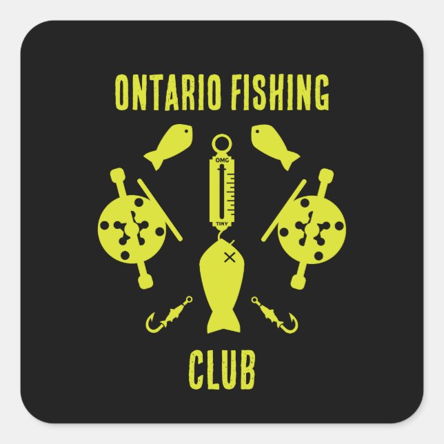 Canadian Salmon Fishing Square Sticker (Front)