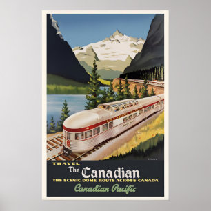 Canadian Scenic Dome Route Vintage Travel Poster
