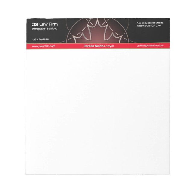 Canadian Services Notepad (Front)