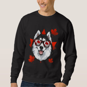 Canadian Siberian Husky Dog Maple Leaf Patriotic C Sweatshirt