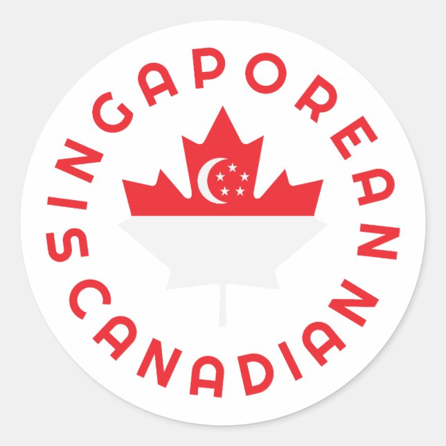 Canadian Singaporean    Roots  Classic Round Sticker (Front)
